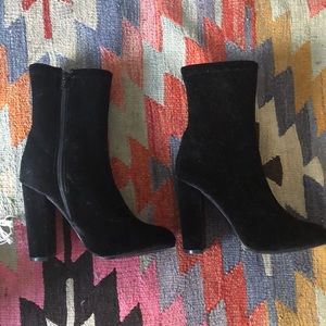 Never Worn Black Velvet mid calf boots